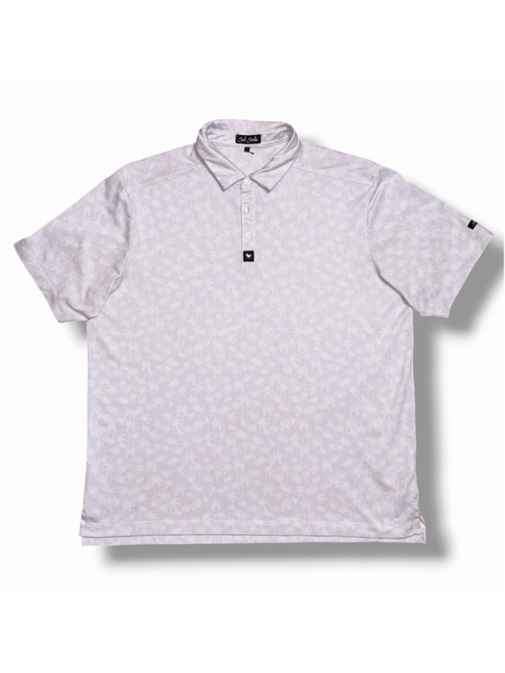 Bad Birdie XL Mens Core Performance Pique Polo Lilac Palm Trees AOP - EUC Golf
